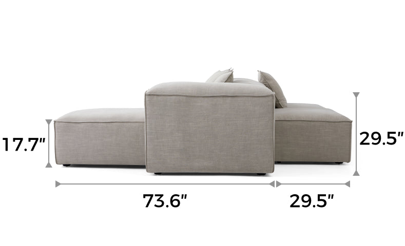 Freedom Modular New Gray Double-Sided Sectional Sofa