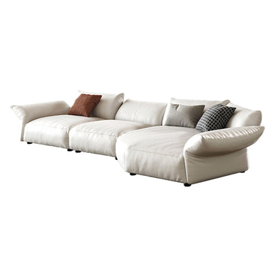 Petalo Modern Leather Sectional-White