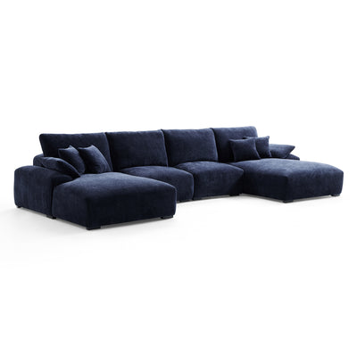 The Empress Green U Shaped Sectional-Navy Blue-161.4"