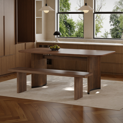 Nori Curved Leg Walnut Dining Table