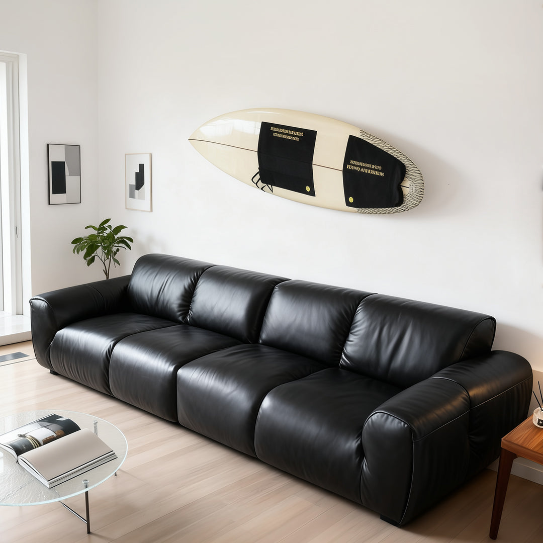 Rex Leather Sofa-Black
