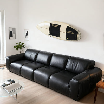Rex Leather Sofa-Black