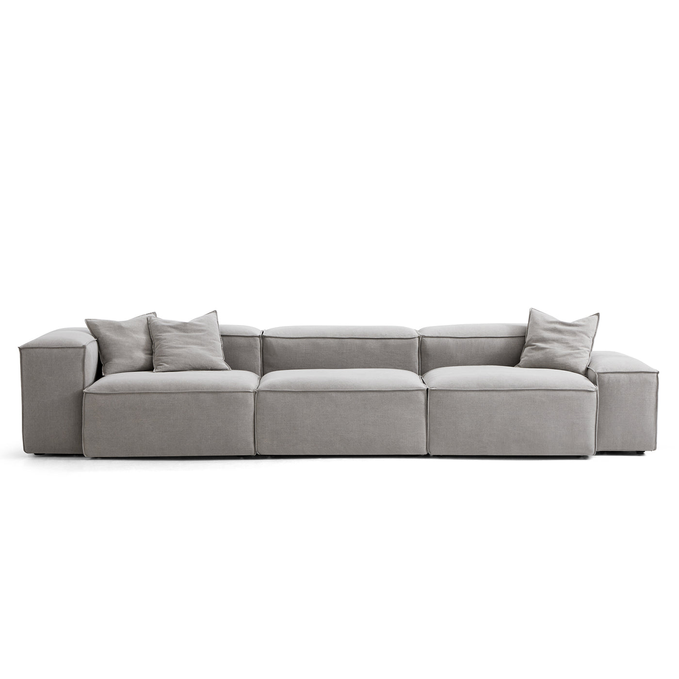 Freedom Modular Sofa-New Gray-143.7"-Low & High