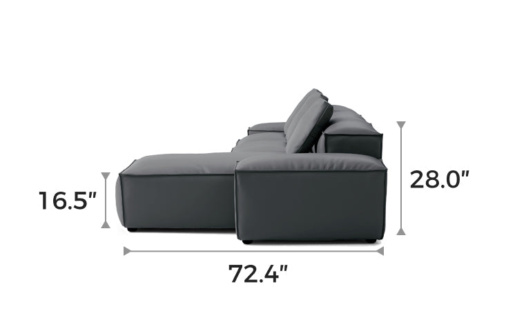 Flex Modular Dark Gray Genuine Leather Sectional