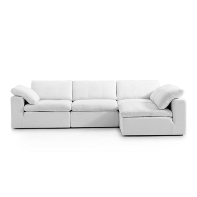 Tender Wabi Sabi Sand L Shaped Sectional-White-128.0"