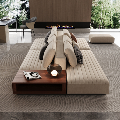 Brandy Channel Tufting Sectional with Coffee Table