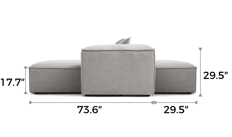 Freedom Modular New Gray Double-Sided Sectional Sofa