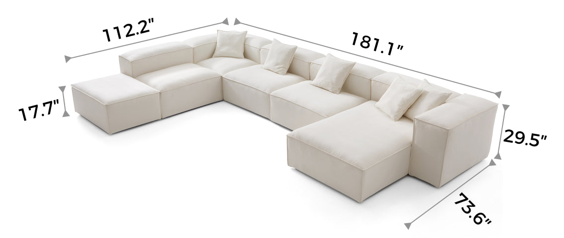 Freedom Modular Beige Open-End Sectional Sofa