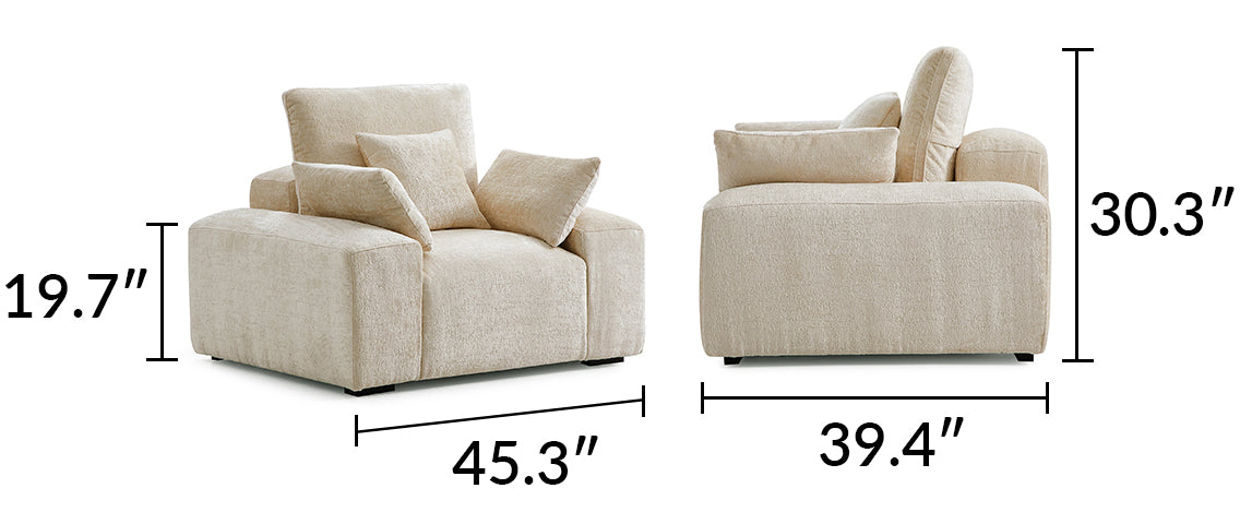 The Empress Beige Sofa Set