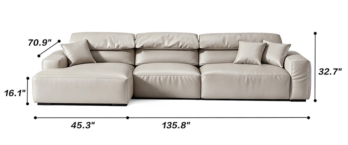 Chestnut Tan Leather Sectional