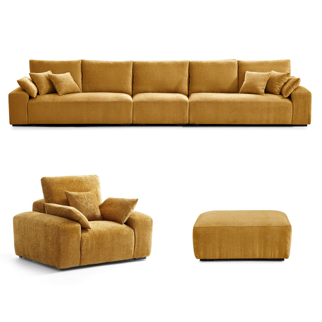 The Empress Gray Sofa Set-Yellow-175.6"