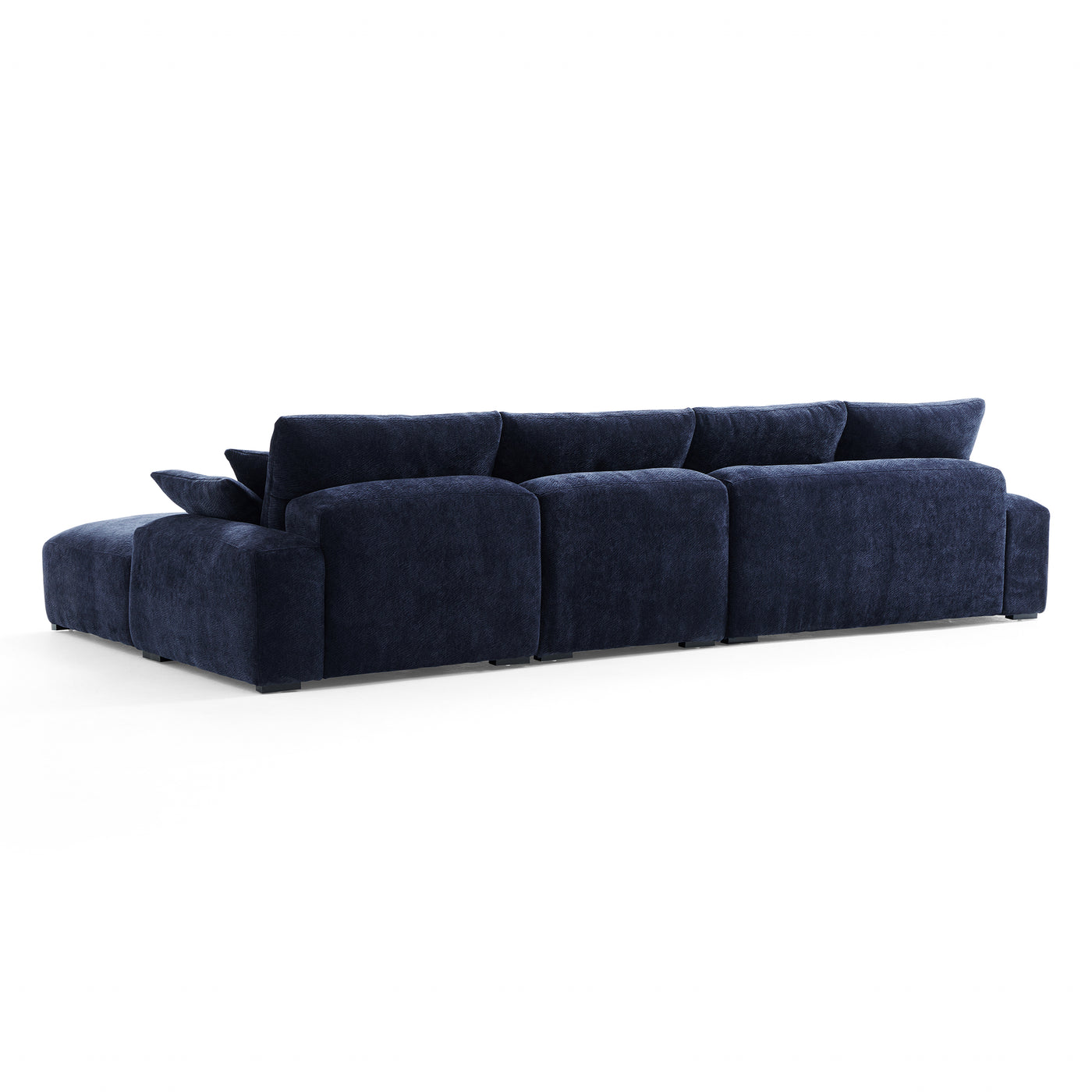 The Empress Navy Blue Sectional-Navy Blue-150.8"