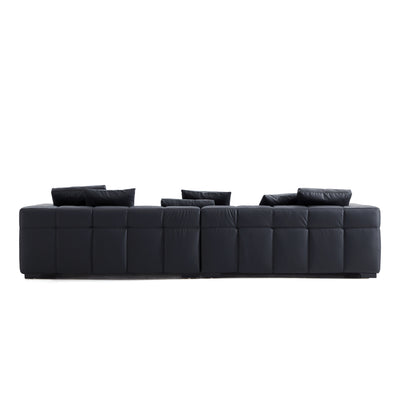 Blazer Black Leather Sofa-Black