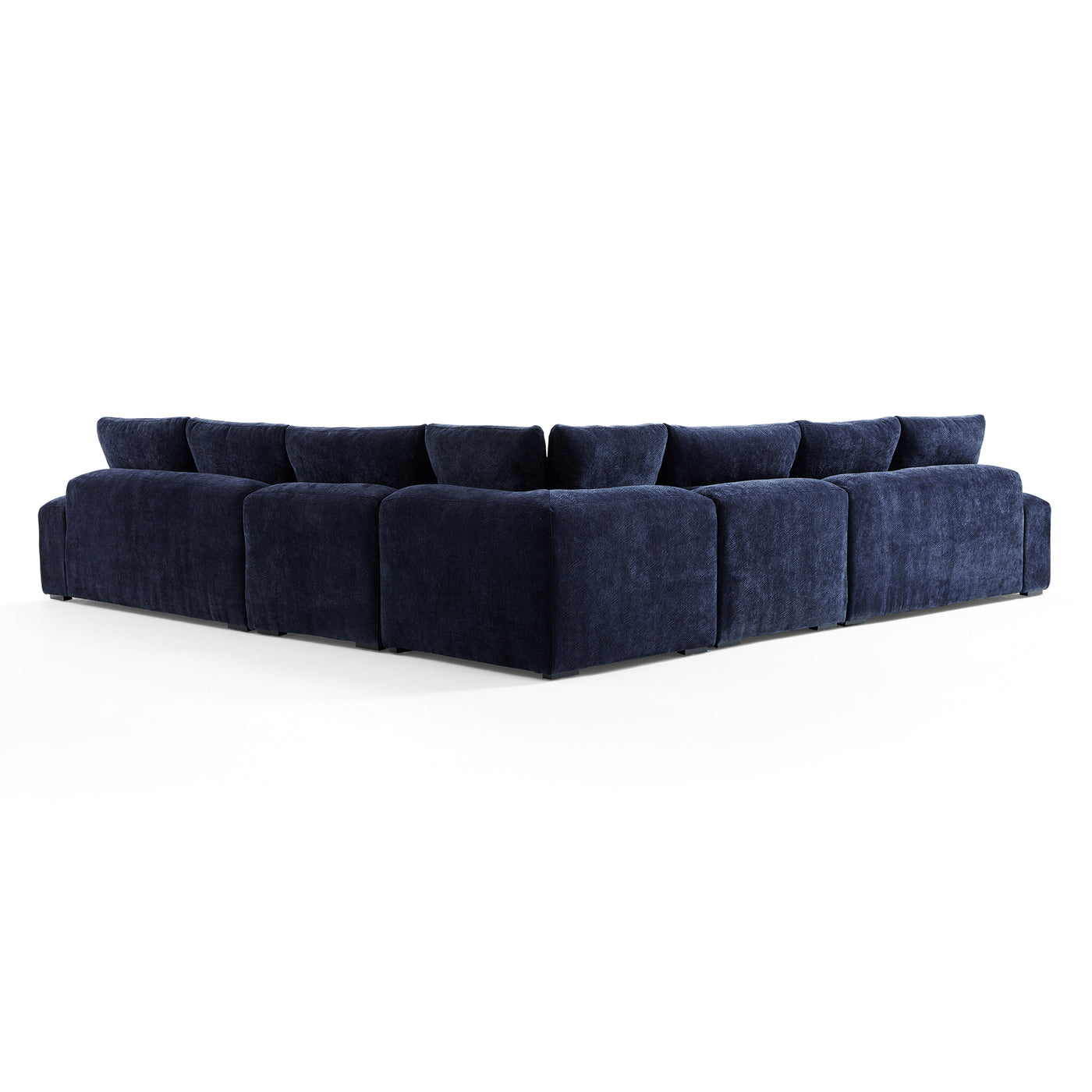 The Empress Navy Blue Corner Sectional-Navy Blue-144.9"