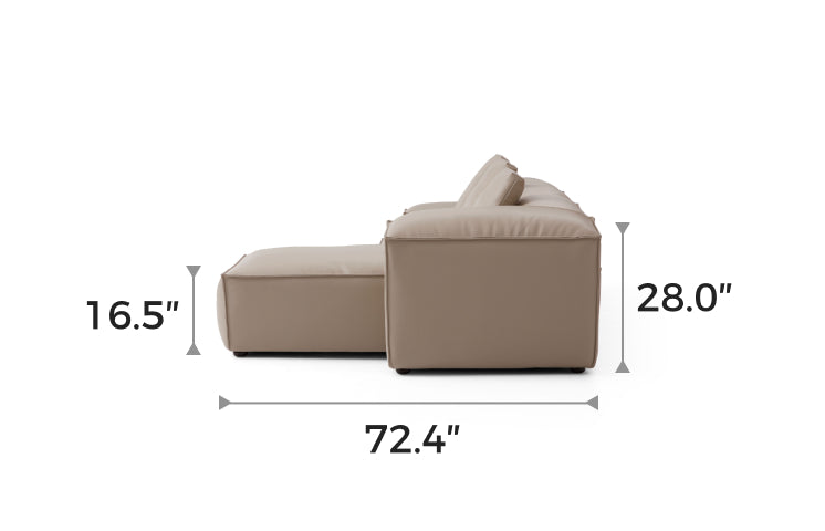 Flex Modular Khaki Genuine Leather Sectional