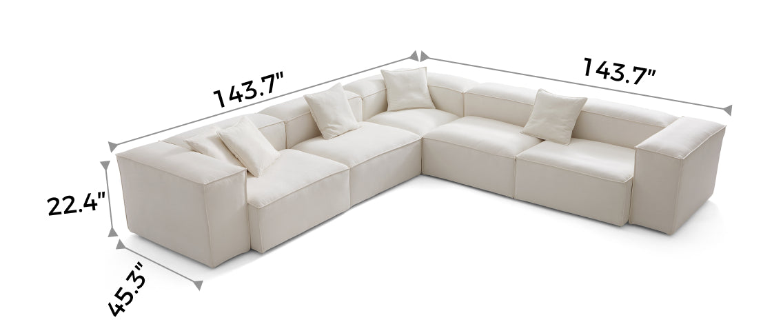 Freedom Modular Beige Corner Sectional Sofa