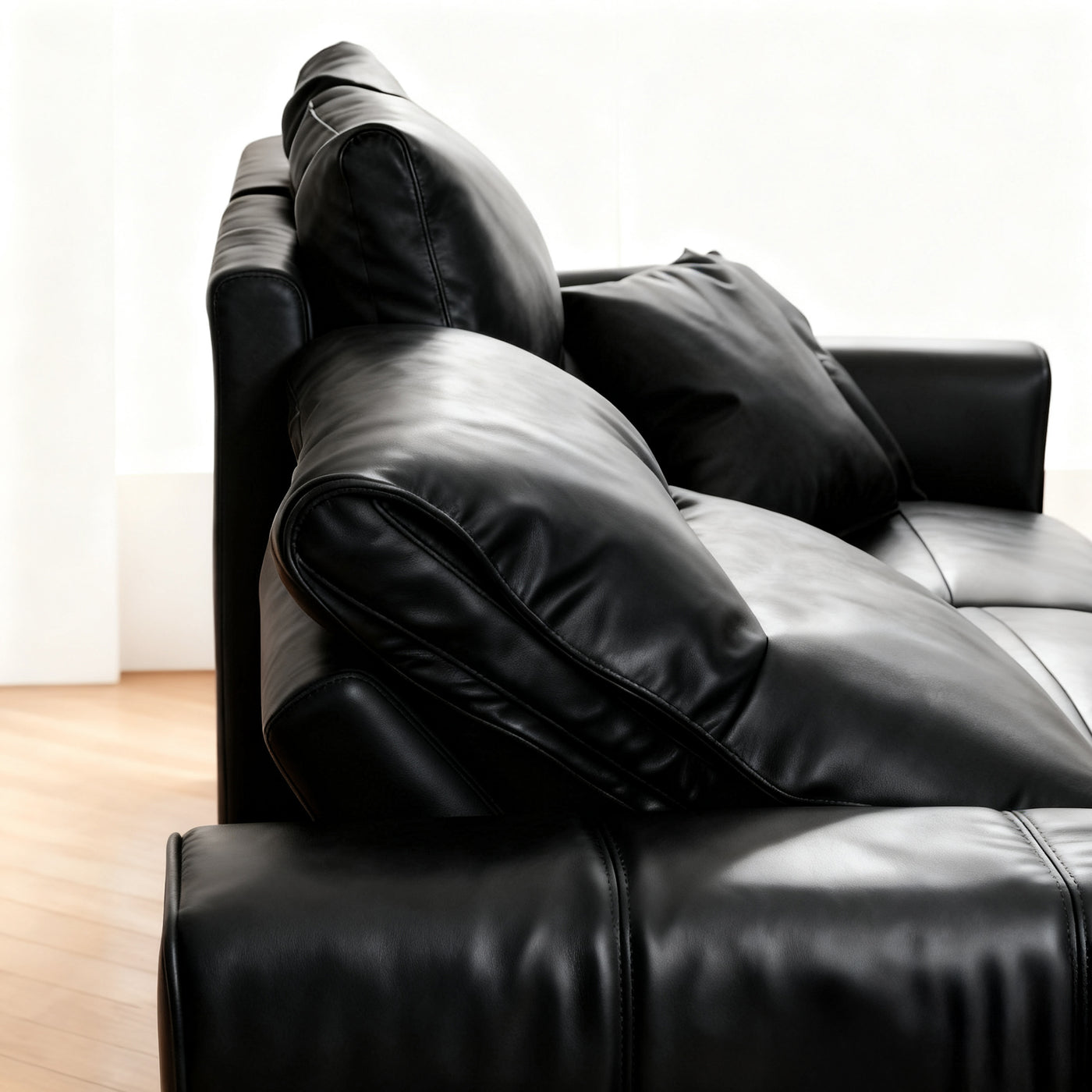 Louis Leather Power Recliner Sleeper Sofa-Black