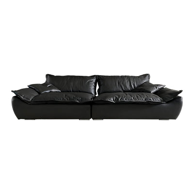 Raisa Vintage Leather Sailboat Sofa-Black