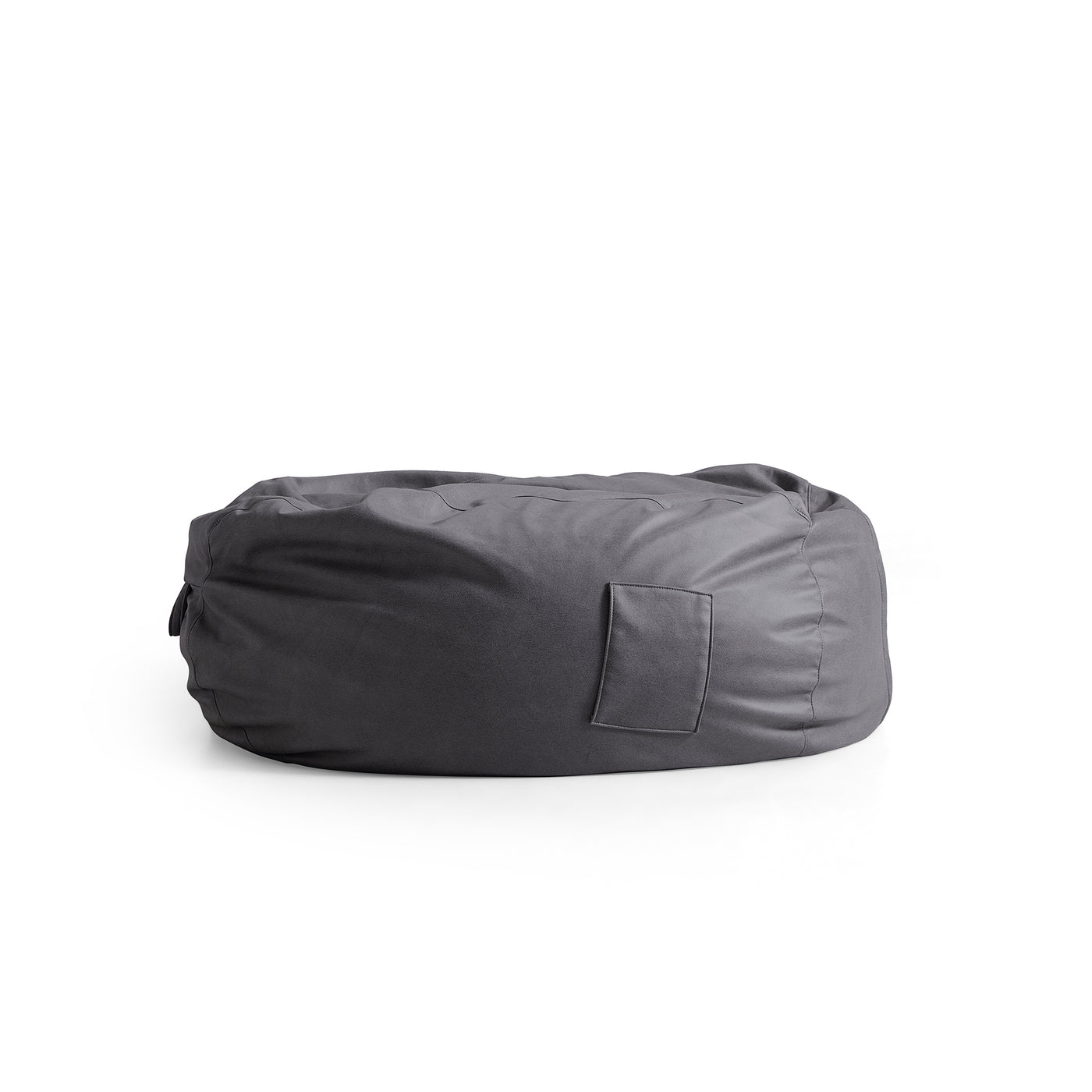 Litton Gray Leathaire Bean Bag-Dark Gray