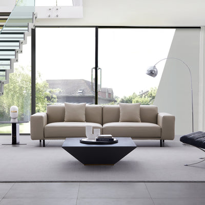 Noble Beige Leather Sofa