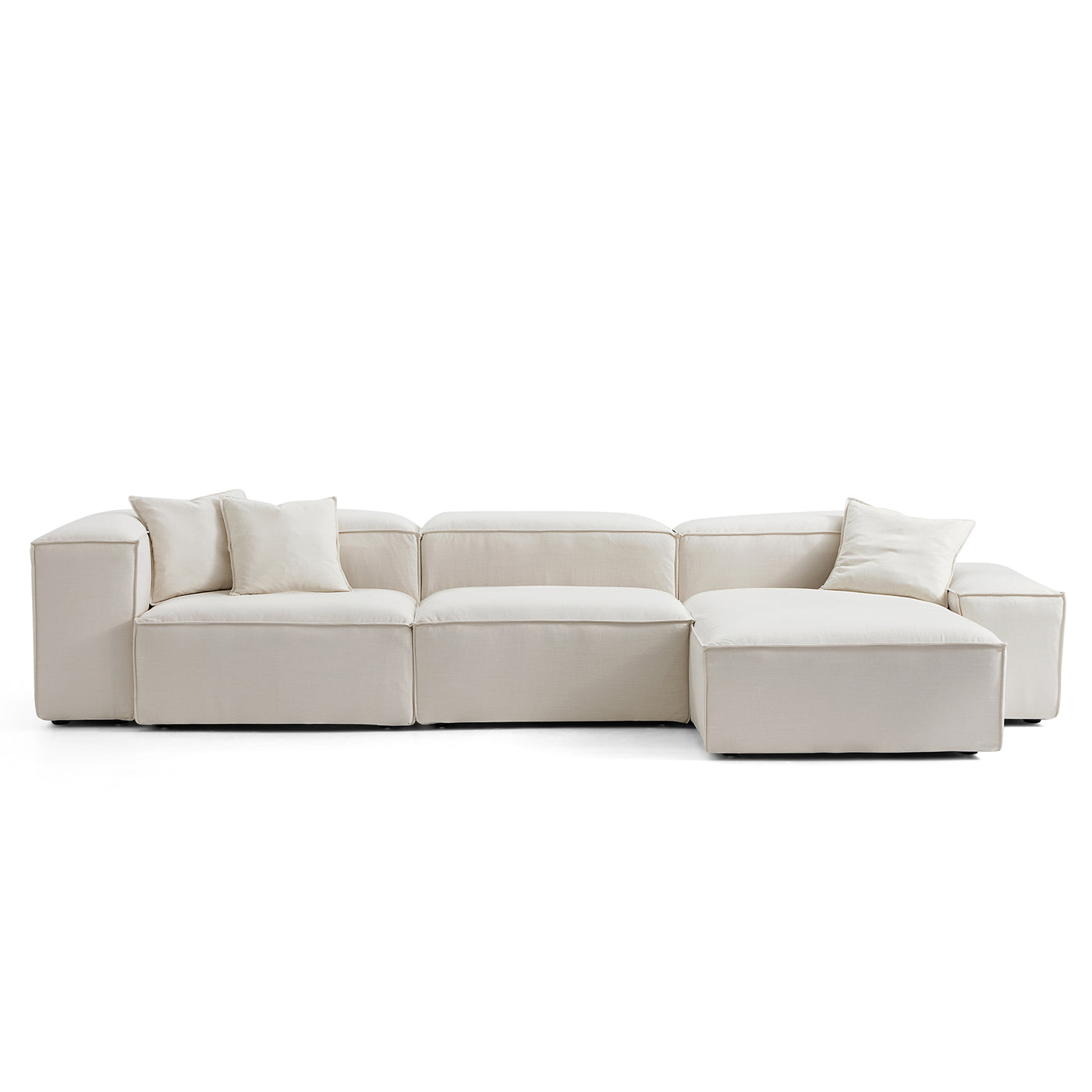 Freedom Modular Sectional Sofa-Beige-143.7"-Low & High