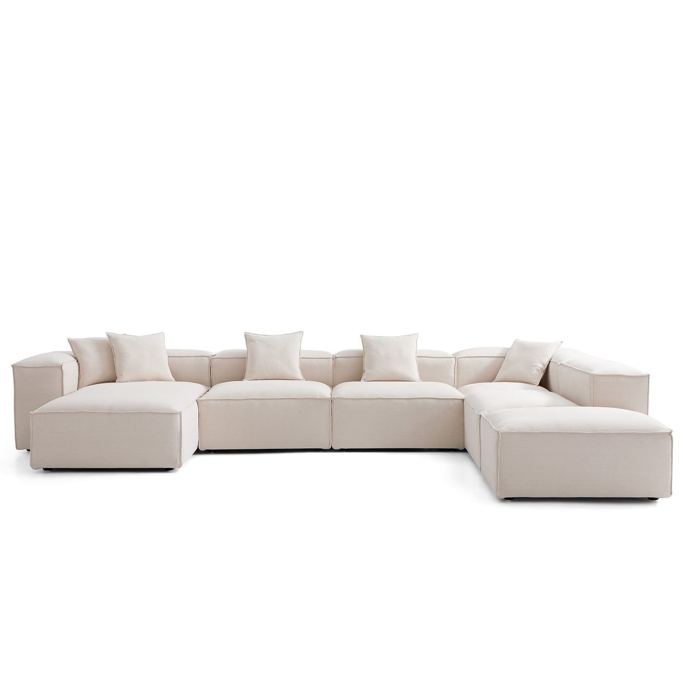 Freedom Modular Khaki Open End Sectional Sofa-Khaki-181.1"-High