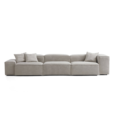 Freedom Modular New Gray Sofa-Sand-143.7"-Low & High