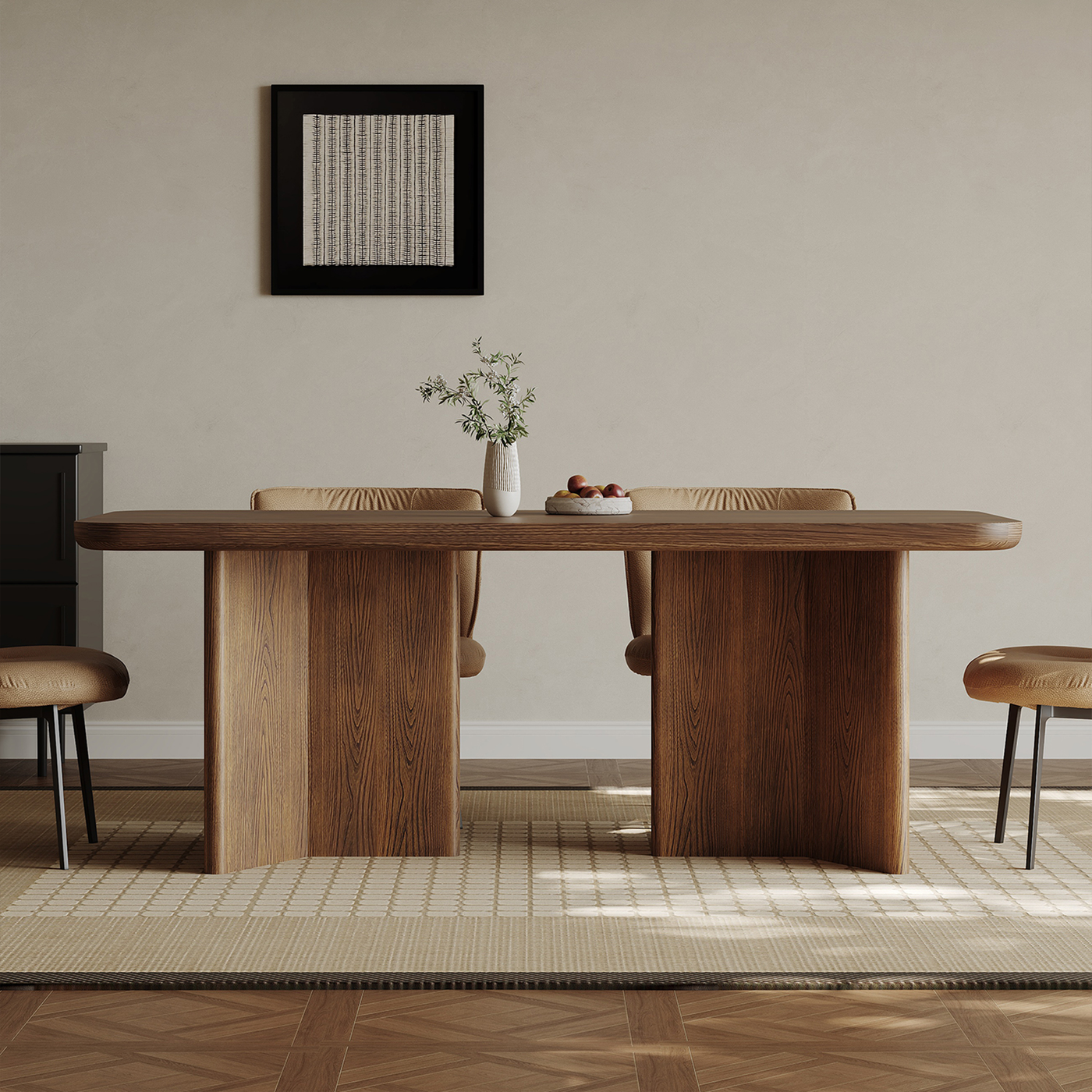 Orin Rounded-Edge Walnut Dining Table