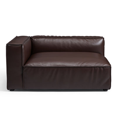 Luxury Minimalist Dark Brown Leather Daybed Sofa-Dark Brown