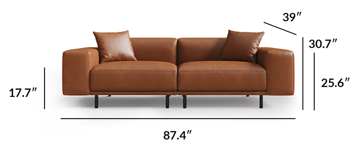 Noble Dark Gray Leather Sofa