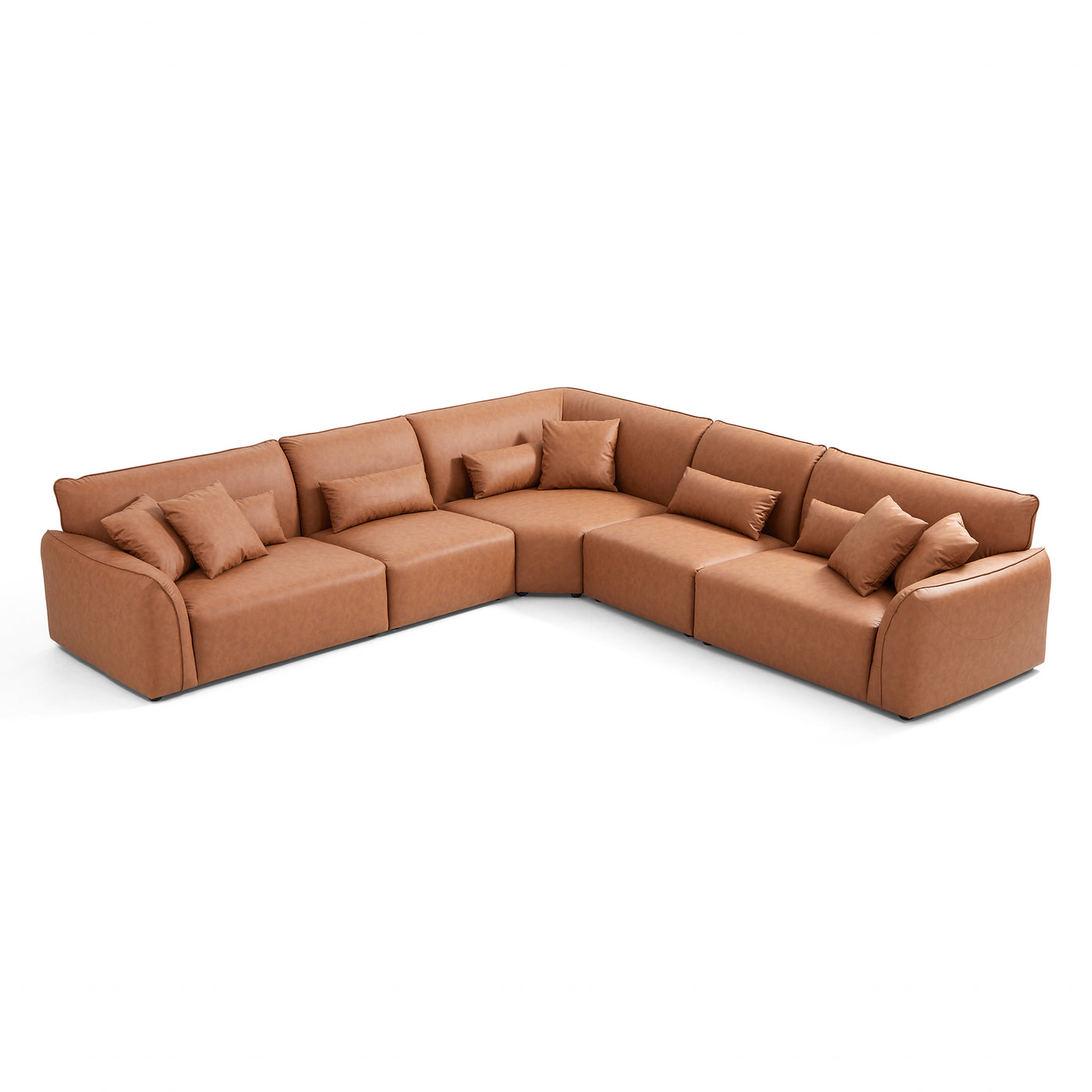 Milano Moda Minimalist Brown Corner Sofa-Hidden