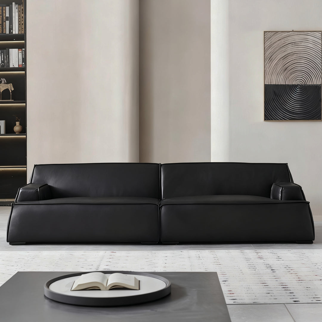 Deacon Minimalist Top Grain Leather Sofa