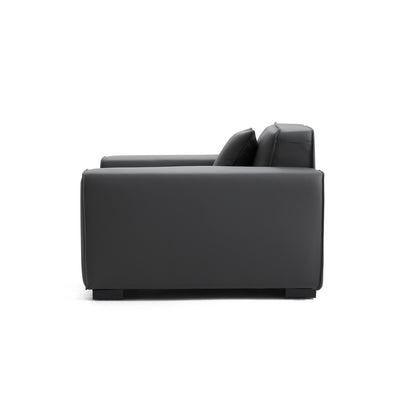 Domus Modular Khaki Leather Armchair-Dark Gray