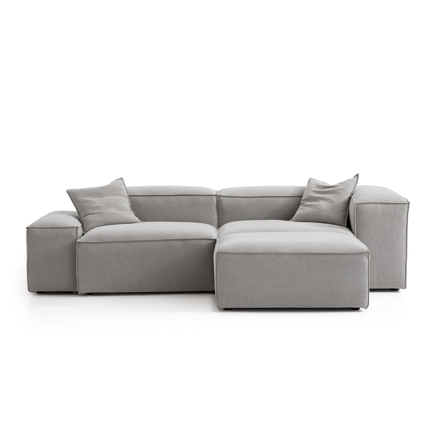 Freedom Modular Sofa with Ottoman-New Gray-106.3"-Low & High