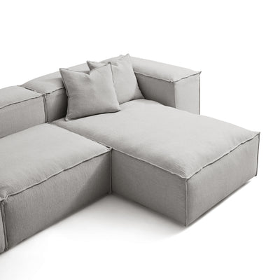 Freedom Modular Gray Open End Sectional Sofa-Gray