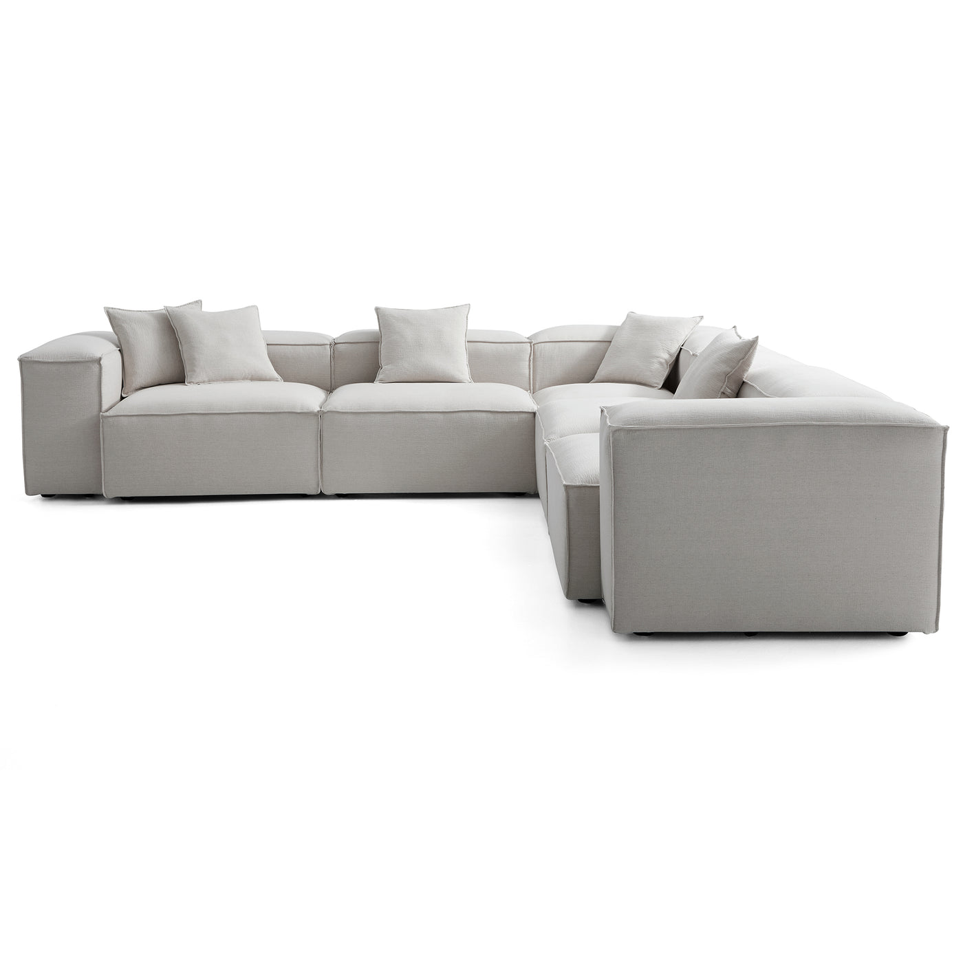 Freedom Modular Gray Corner Sectional Sofa-Gray-143.7"-High