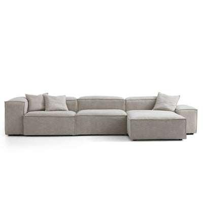 Freedom Modular New Gray Sectional Sofa-Sand-143.7"-Low & High