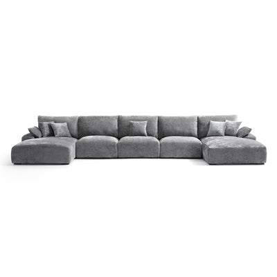 The Empress Navy Blue U Shaped Sectional-Gray-196.9"