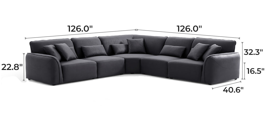 Milano Moda Minimalist Black Corner Sofa