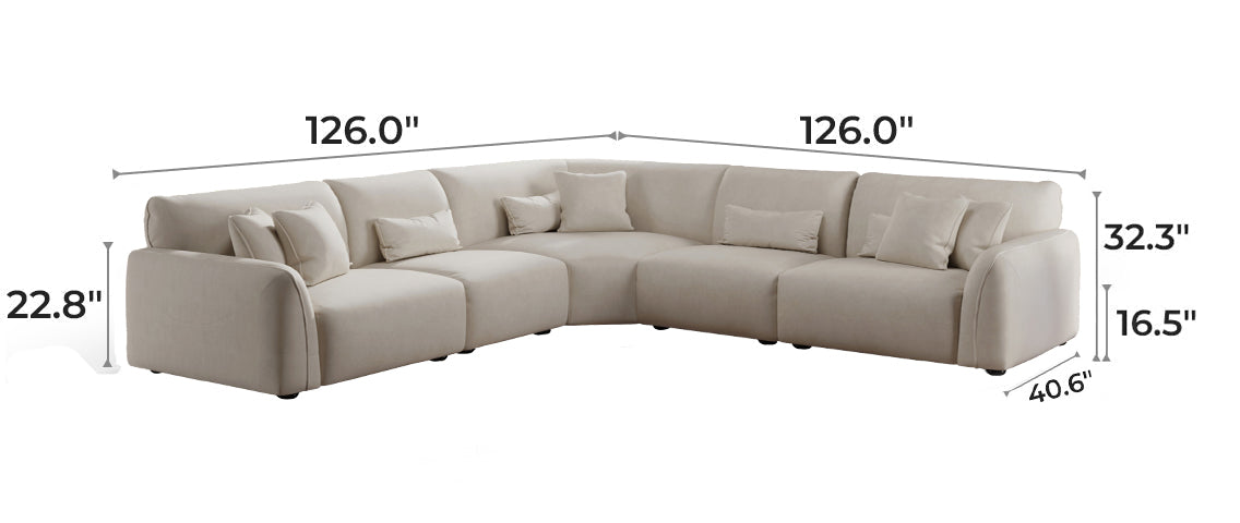Milano Moda Minimalist Beige Corner Sofa