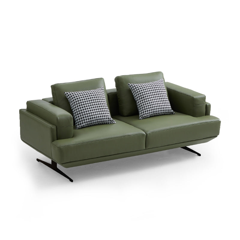 Olivia Green Top Grain Genuine Leather Sofa-hidden