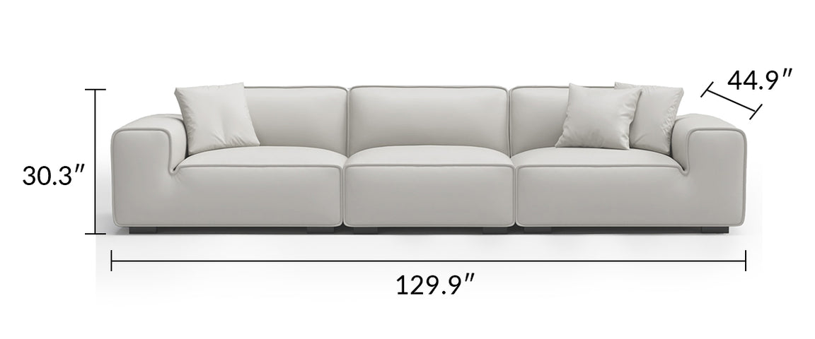 Domus Modular Black Leather Sofa