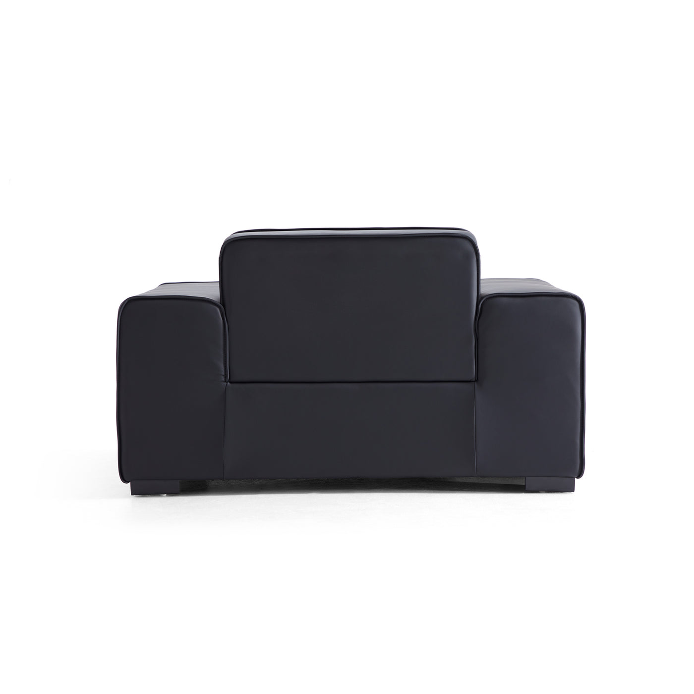 Domus Modular Black Leather Sofa Set-Black