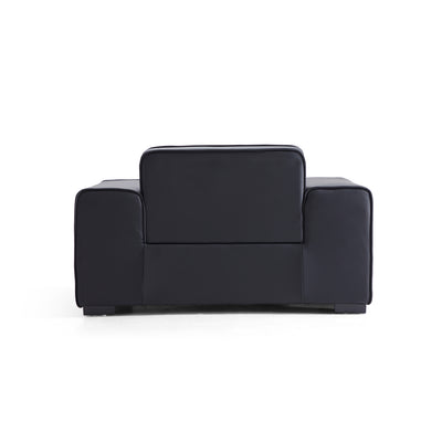 Domus Modular Black Leather Sofa Set-Black