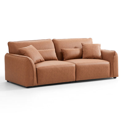 Milano Moda Minimalist Brown Sofa-Brown