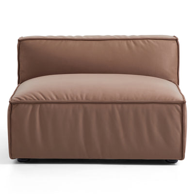 Luxury Minimalist Brown Fabric U Shaped Sectional Sofa-Brown