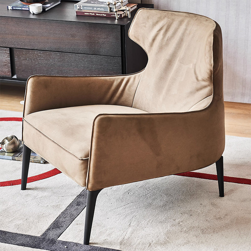 Hippo Camel Suede Accent Chair-Camel