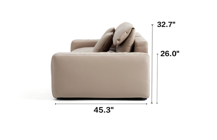 Chestnut Khaki Leather Sofa