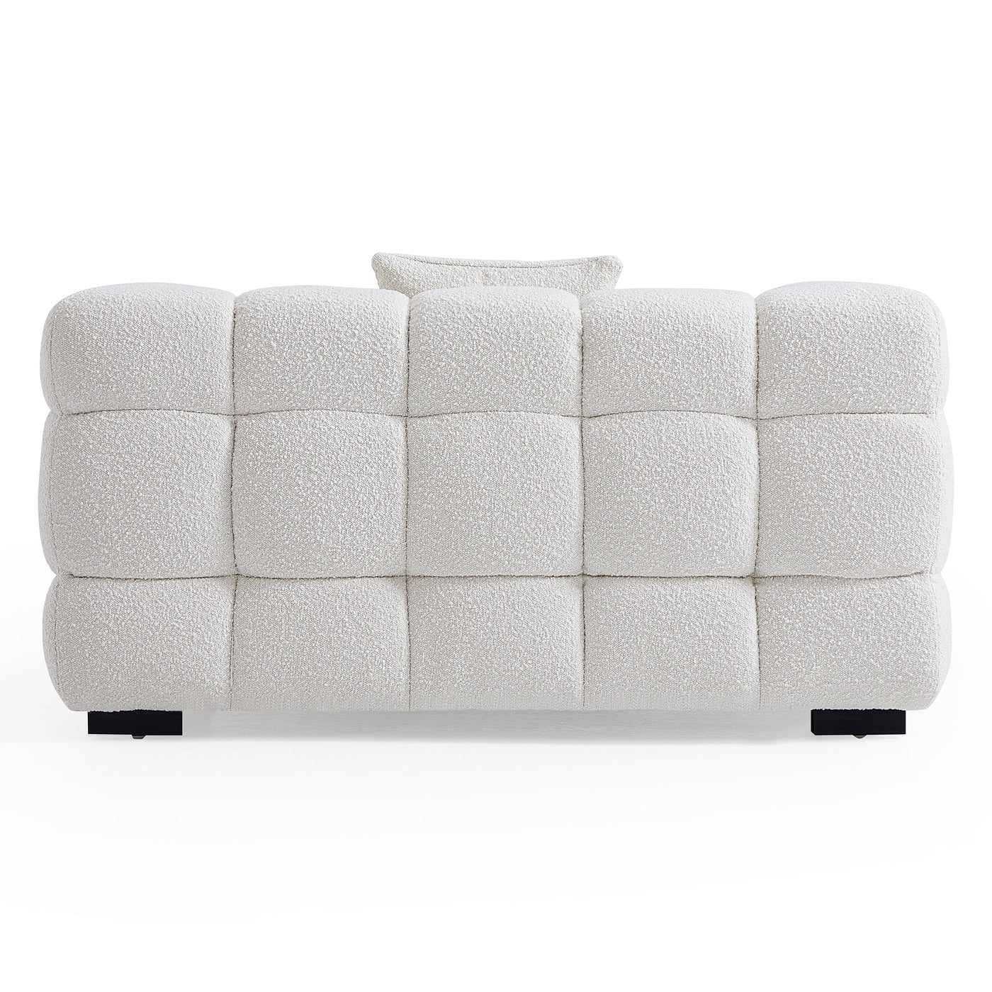 Cushy Cream Boucle Fabric Tufted Sofa Set-White