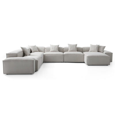 Freedom Modular Gray U Shaped Sectional Sofa-Gray-181.1"-Low